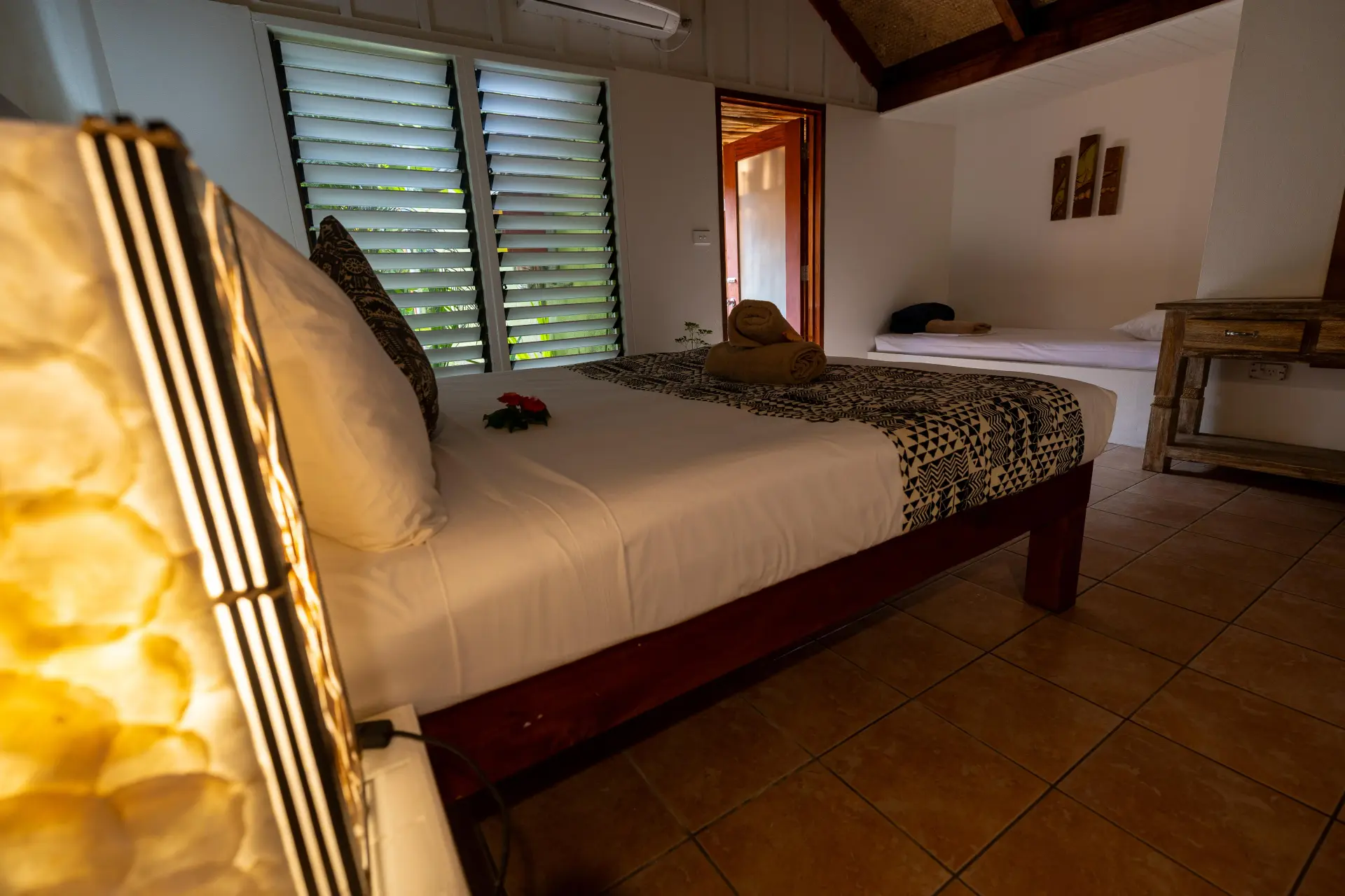 Room with evening lighting